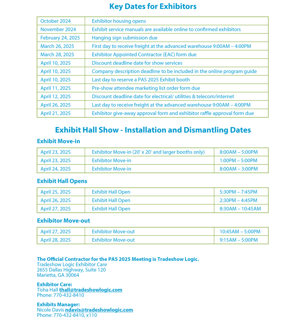 2025 EXHIBITS PAS Meeting